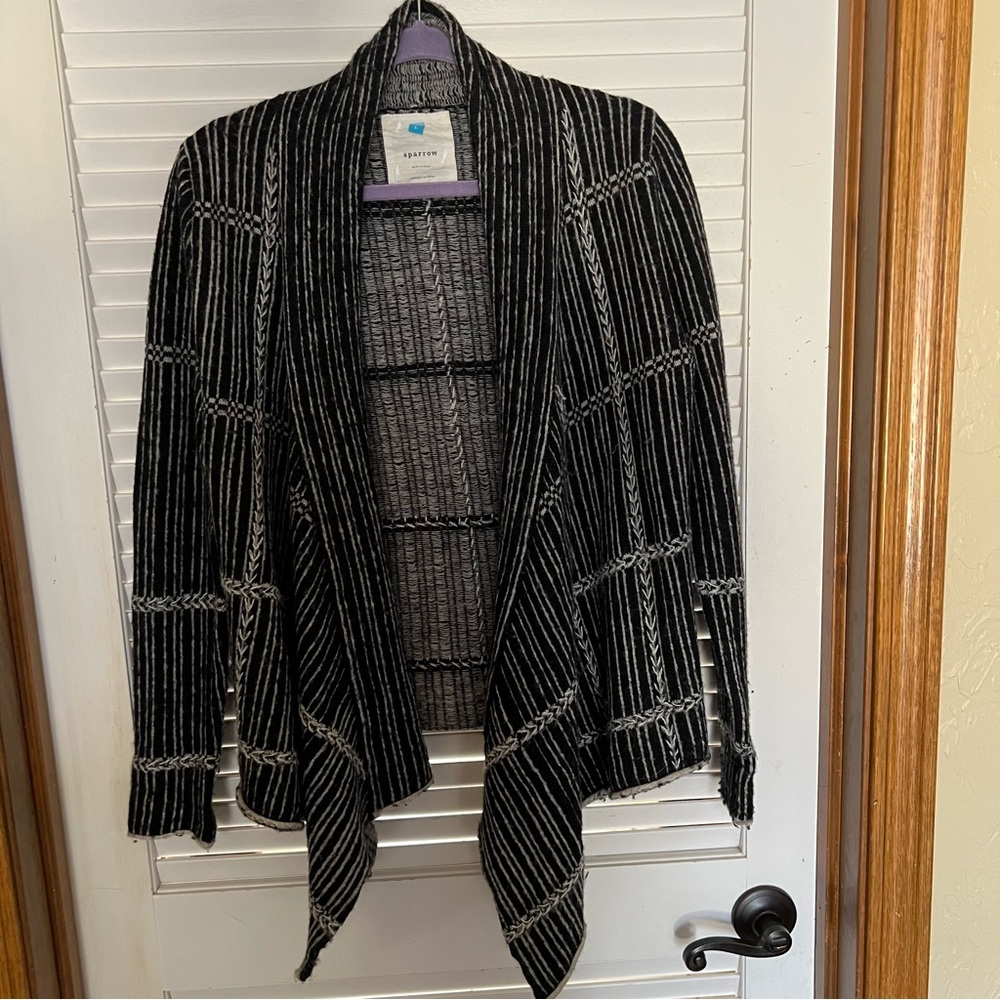 Sparrow Anthropologie Women's 100% Lamb Wool
Cardigan Open Front Asym Sz Large